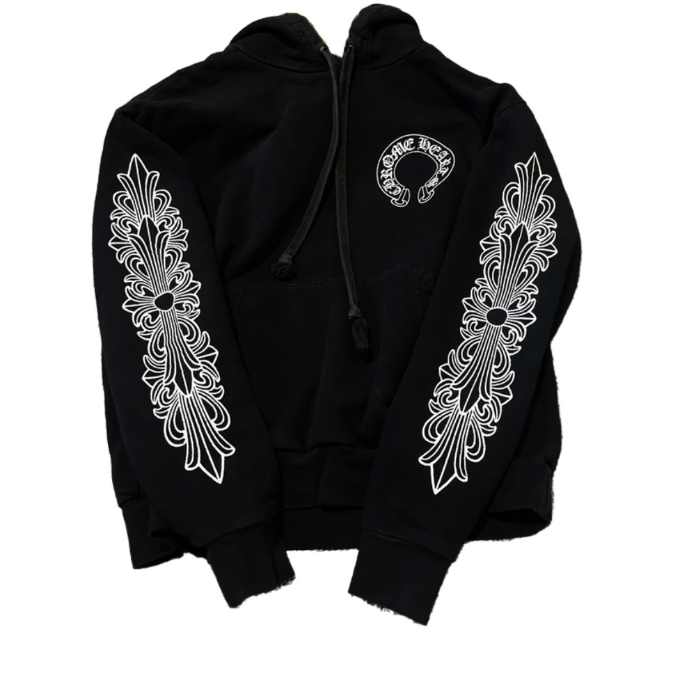 Chrome Hearts Floral Horseshoe Black Hoodie